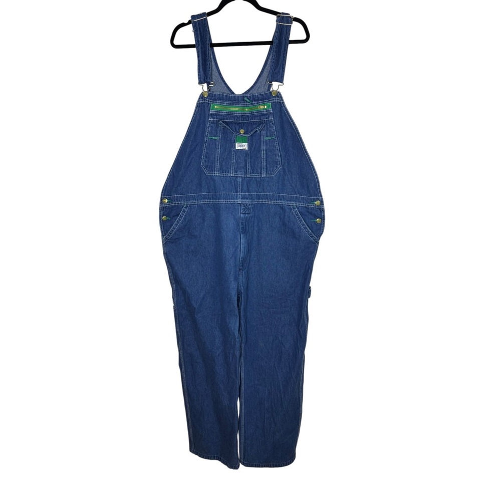Liberty Mens Blue Denim Bib Overalls Carpenter Workwear 44x30 14006SW9